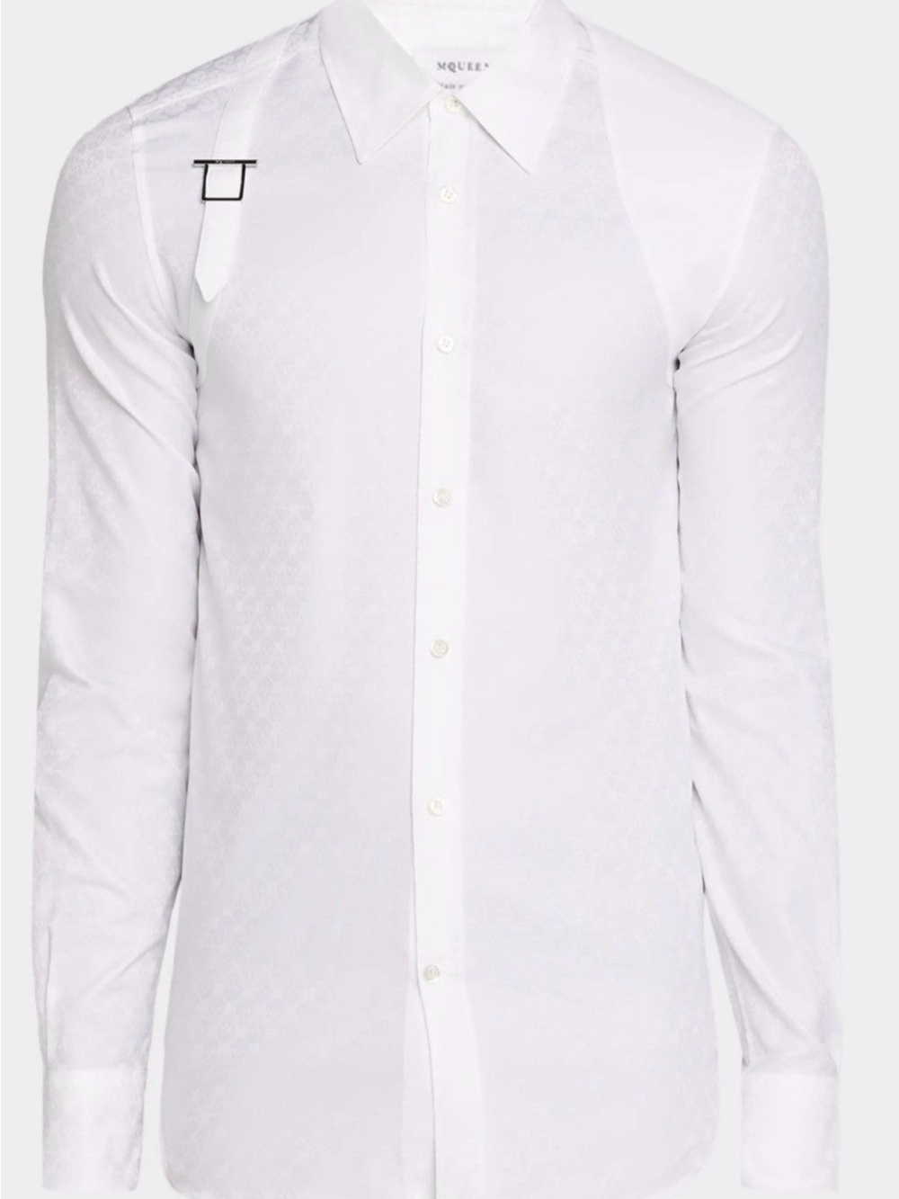 Alexander McQueen White Slim Dress Shirt with Contrast Pin Detail